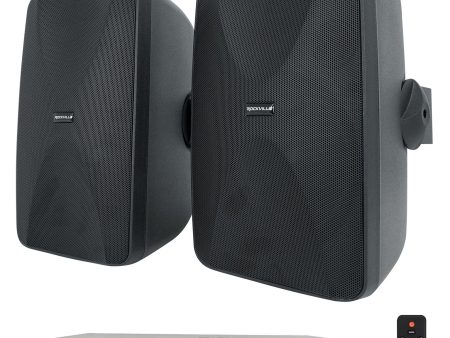 Rockville Commercial Restaurant Bluetooth Amplifier+(2) Black 6.5  Wall Speakers Online Hot Sale