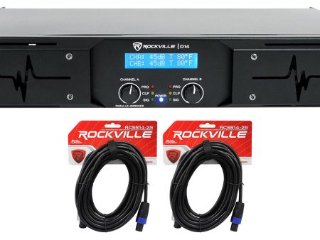 Rockville D14 7000w Peak 2000w RMS 2 Channel Power Amplifier Pro DJ Amp+Cables Online