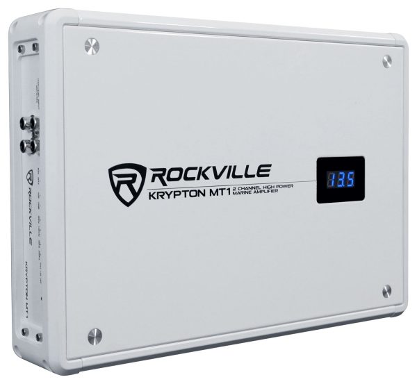 Rockville KRYPTON MT1 1600w 2 Channel Marine Boat Amplifier w Volt Meter Sale