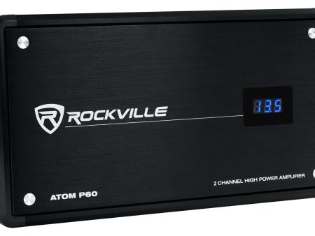 Rockville ATOM P60 4800 Watt Peak 1200w RMS 2 Channel Marine Boat Amplifier Amp Sale