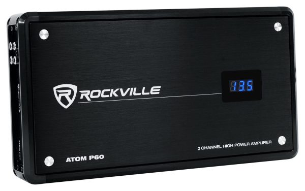 Rockville ATOM P60 4800 Watt Peak 1200w RMS 2 Channel Marine Boat Amplifier Amp Sale