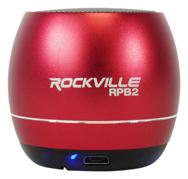 Pair Rockville RPB3-RED Handheld Wireless Linking Portable Bluetooth Speakers Supply