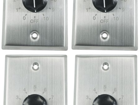 4 Rockville VOL70200 SS 200w 70v Stainless Wall Volume Controls Zone Controllers Cheap