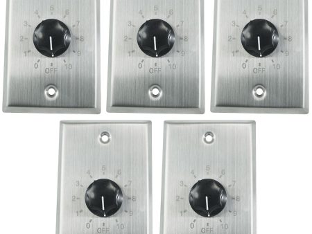 5 Rockville VOL70200 SS 200w 70v Stainless Wall Volume Controls Zone Controllers For Cheap