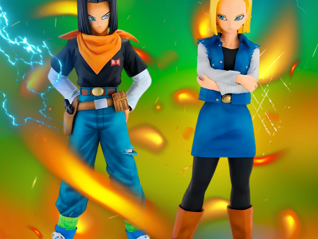 Dragon Ball Anime Figure Android 17 & 18 Twin Force 25cm (10 ) PVC Statue Online Sale