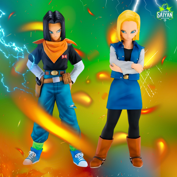 Dragon Ball Anime Figure Android 17 & 18 Twin Force 25cm (10 ) PVC Statue Online Sale