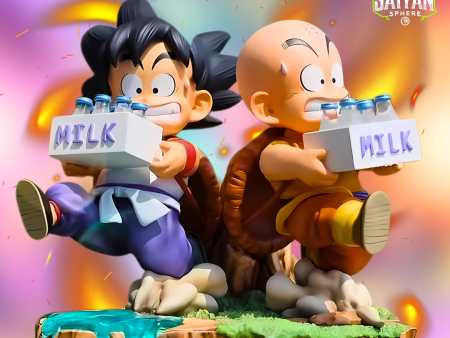 Dragon Ball Anime Figure Milk Madness Goku & Kuririn 15cm (6 ) PVC Statue Discount