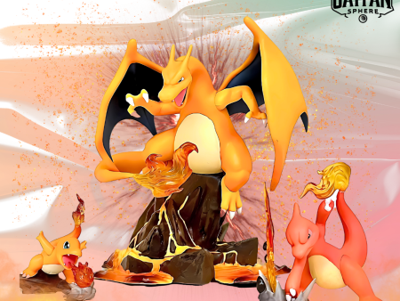 Pokémon Anime Figure Inferno Wing Charizard (3pcs) 16cm (6 ) PVC Statue For Sale